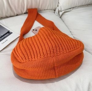 Orange 🍊 Hand Knit Crochet Sac Style Hobo Bag